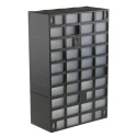 RS PRO Drawer Unit 30, Plastic Cabinet with 30 Drawers, 420 mm x 270 mm x 130 mm, Black 877-6803