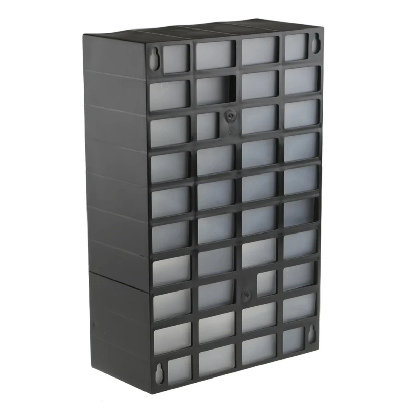 RS PRO Drawer Unit 30, Plastic Cabinet with 30 Drawers, 420 mm x 270 mm x 130 mm, Black 877-6803