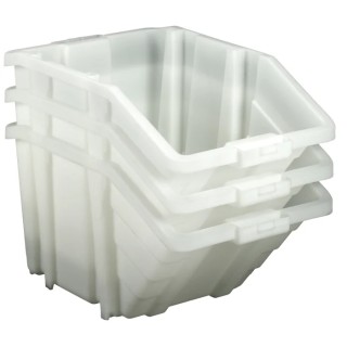 RS PRO Polypropylene Storage Bin 635 mm x 400 mm x 345 mm Load Capacity 45 kg White 877-6821