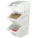 RS PRO Polypropylene Storage Bin 635 mm x 400 mm x 345 mm Load Capacity 45 kg White 877-6821
