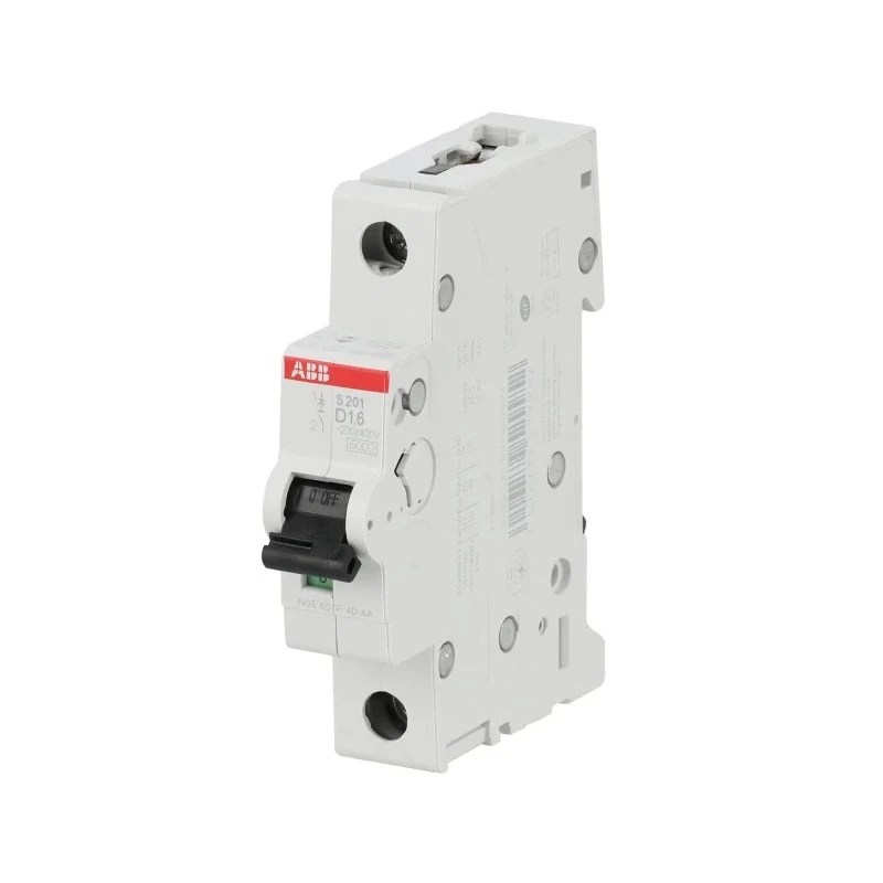 ABB System Pro M Compact S200 Miniature Circuit Breaker, 1-Pole, 1.6A, Type D Tripping Characteristics, 400V 2CDS251001R0971