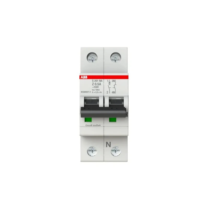 ABB System Pro M Compact S200 Miniature Circuit Breaker 1-Pole 500mA Type Z 400V AC 6kA Breaking Capacity 2CDS251103R0158