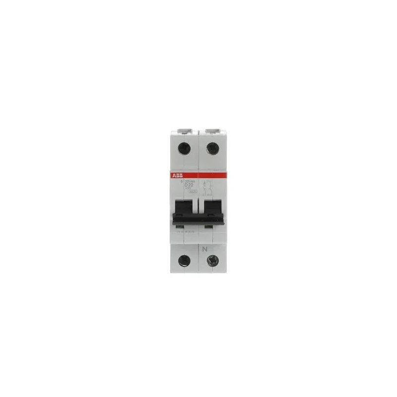 ABB System Pro M Compact S200 Miniature Circuit Breaker, 1-Pole, 20A, Type D, 400V AC, 12 V DC, 6 kA 2CDS251103R0201