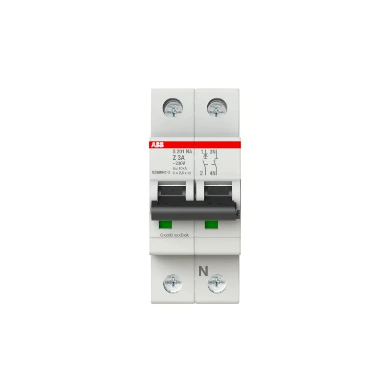 ABB System Pro M Compact S200 Miniature Circuit Breaker, 1-Pole, 3A, Type Z Tripping, 400V AC, 6 kA Breaking 2CDS251103R0318