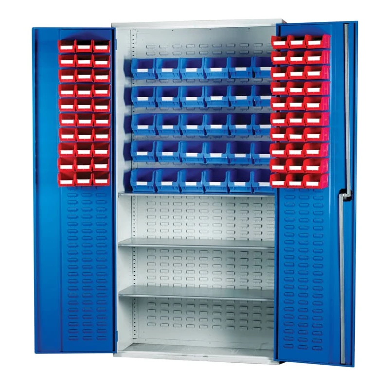 RS PRO Steel Floor Standing Louvred Panel Storage Cabinet 2 m Height 1 m Width 430 mm Depth Wheeled Lockable 877-6825