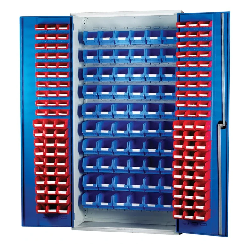 RS PRO Steel Floor Standing Louvred Panel Storage Cabinet 2 m Height 1 m Width 430 mm Depth Wheeled Lockable 877-6825