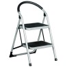 RS PRO Folding Step Stool Steel 2 Tread Steps 0.49m Platform Height Silver Grey 877-6815
