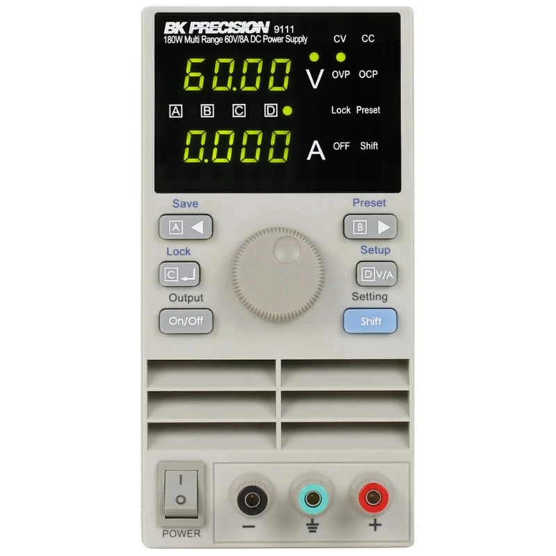 BK Precision Digital Bench Power Supply 1-Output 0 V to 60 V AC, 180 W, 8 A Max BK9111