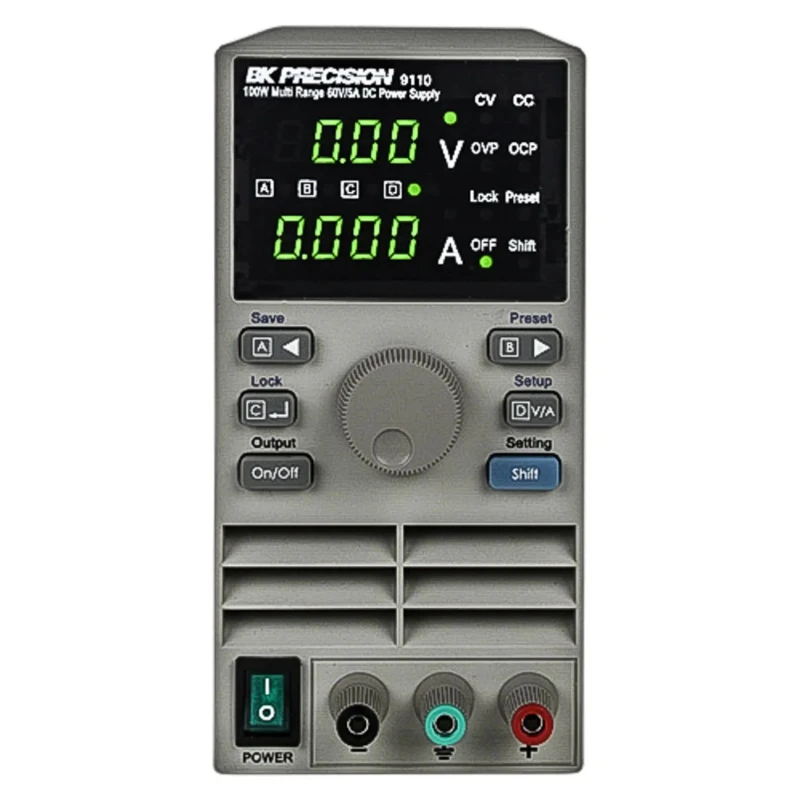 BK Precision Digital Bench Power Supply, 1-Output, 0 to 60 V ac, 100 W, 5 A Max BK9110