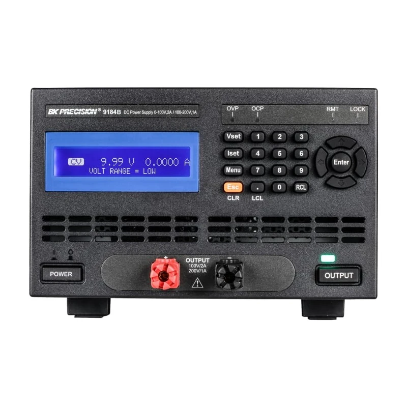 BK Precision Digital Bench Power Supply, 1-Output, 200 V to 200 V, 200 W, 2 A Max BK9184B