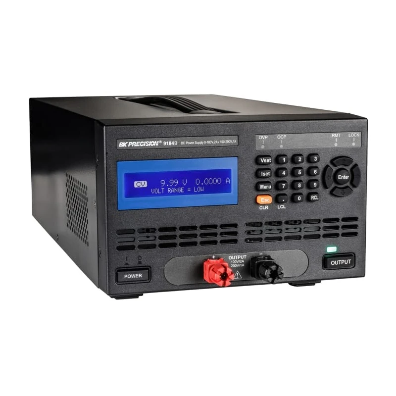 BK Precision Digital Bench Power Supply, 1-Output, 200 V to 200 V, 200 W, 2 A Max BK9184B