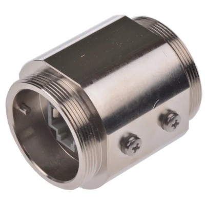 Telegartner TOC Series 1 Port RJ45 Shielded Coupler Cat6, Nickel Plated Brass, IP68, 37x37x45mm J60029A0000