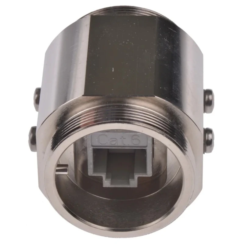 Telegartner TOC Series 1 Port RJ45 Shielded Coupler Cat6, Nickel Plated Brass, IP68, 37x37x45mm J60029A0000