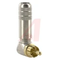 Switchcraft Right Angle Cable RCA Plug Gold Plated Brass Contacts Nickel Plated Housing 250V 6A 3502RAAU