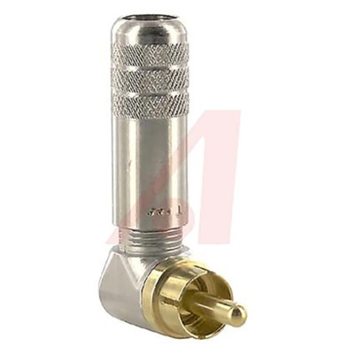 Switchcraft Right Angle Cable RCA Plug Gold Plated Brass Contacts Nickel Plated Housing 250V 6A 3502RAAU