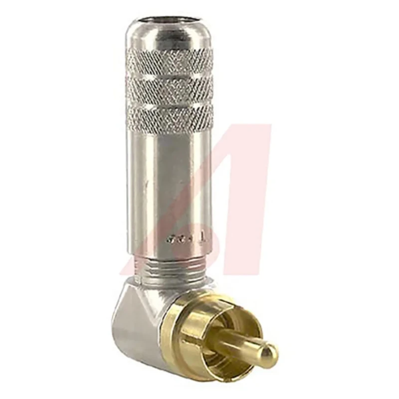 Switchcraft Right Angle Cable RCA Plug Gold Plated Brass Contacts Nickel Plated Housing 250V 6A 3502RAAU