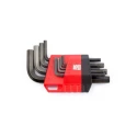 RS PRO 9 Piece L Imperial Hex Key Set, Hex Size 1/16 to 3/8 in, Short Arm, Silicon Chrome Vanadium Steel 192-3727