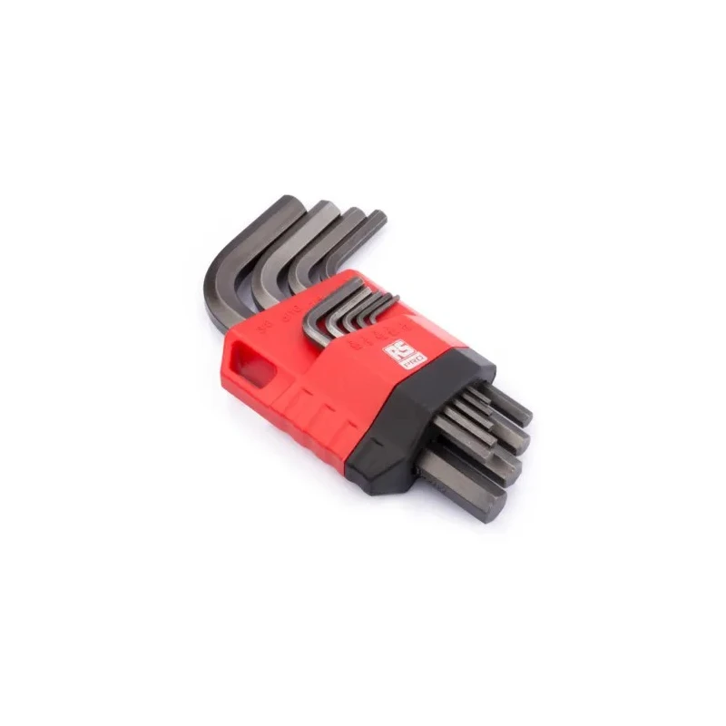 RS PRO 9 Piece L Imperial Hex Key Set, Hex Size 1/16 to 3/8 in, Short Arm, Silicon Chrome Vanadium Steel 192-3727