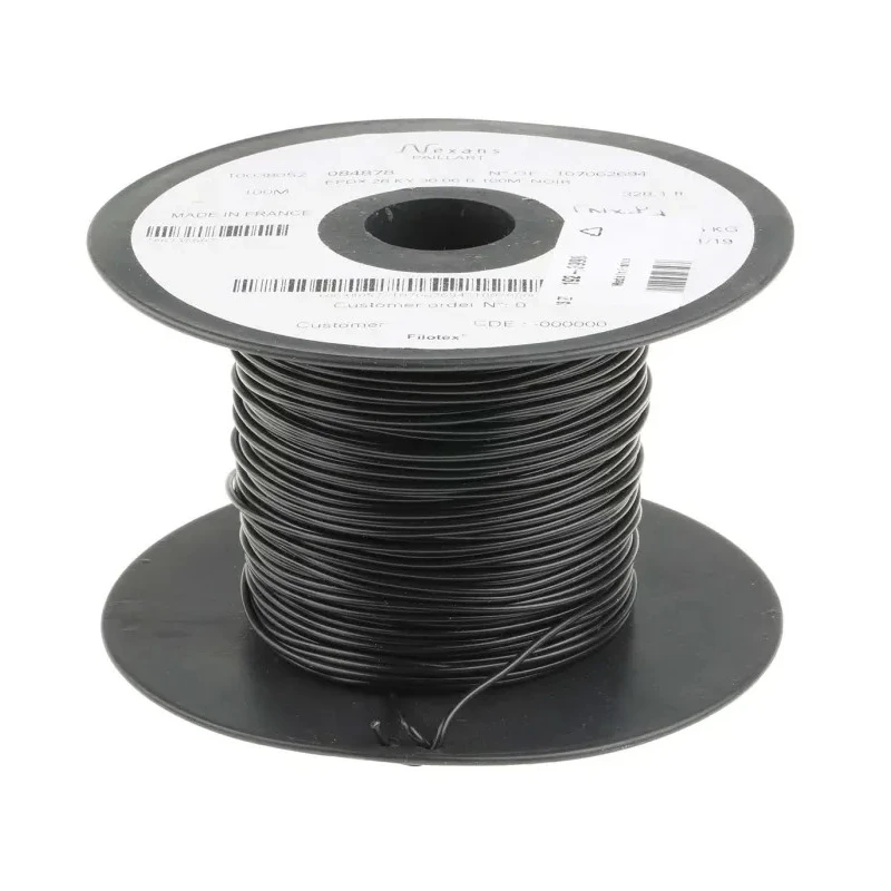 Nexans KY30 Series Black Hook Up Wire 19/0.2 mm 100 m Polyvinyl Chloride Jacket 250V 105°C 10038052