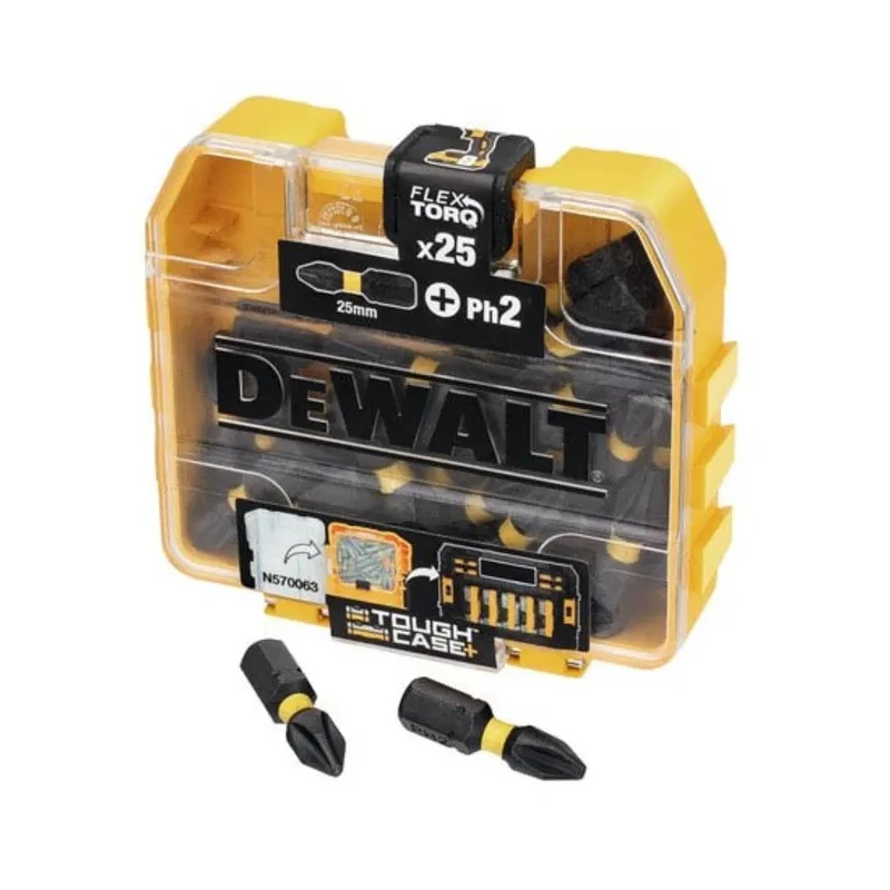 DeWALT PH2 Tip Screwdriver Bit Set 25 Pieces 25 mm Overall Length DT70555T-QZ
