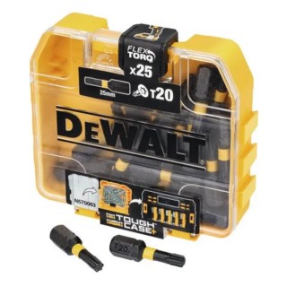 DeWALT Screwdriver Bit Set T20 x 25 mm Tip Hex Drive 25 mm Overall Length 25-Piece DT70557T-QZ