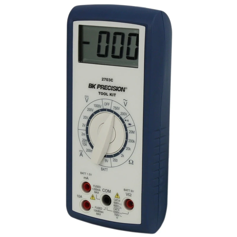BK Precision Handheld Multimeter BK2703C 1kV Safety CAT II, CAT III, LCD Display, 200h Battery Life BK2703C