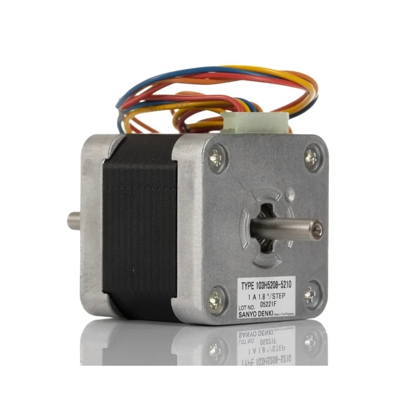 Sanyo Denki 103H5 Series Stepper Motor 24V, 0.39Nm Torque, 1.8° Step Angle, 42 x 42 mm Frame, 5 mm Shaft 103H5208-5210