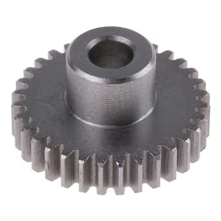 RS PRO Steel 32 Teeth Spur Gear 0.8 Module 6mm Bore 25.6mm Pitch Diameter 12mm Hub Diameter 878-7875