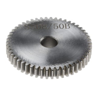 RS PRO Steel 50 Teeth Spur Gear, 0.8 Module, 8mm Bore, 40 mm Pitch Diameter, 19 mm Hub Diameter 878-7881