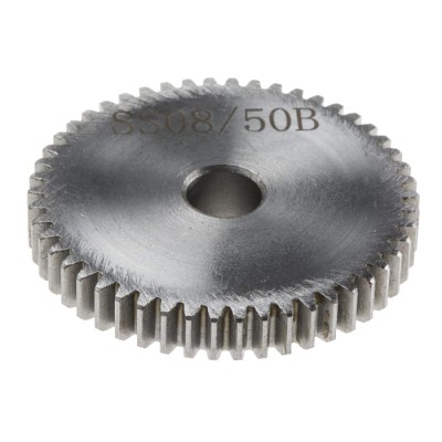RS PRO Steel 50 Teeth Spur Gear, 0.8 Module, 8mm Bore, 40 mm Pitch Diameter, 19 mm Hub Diameter 878-7881