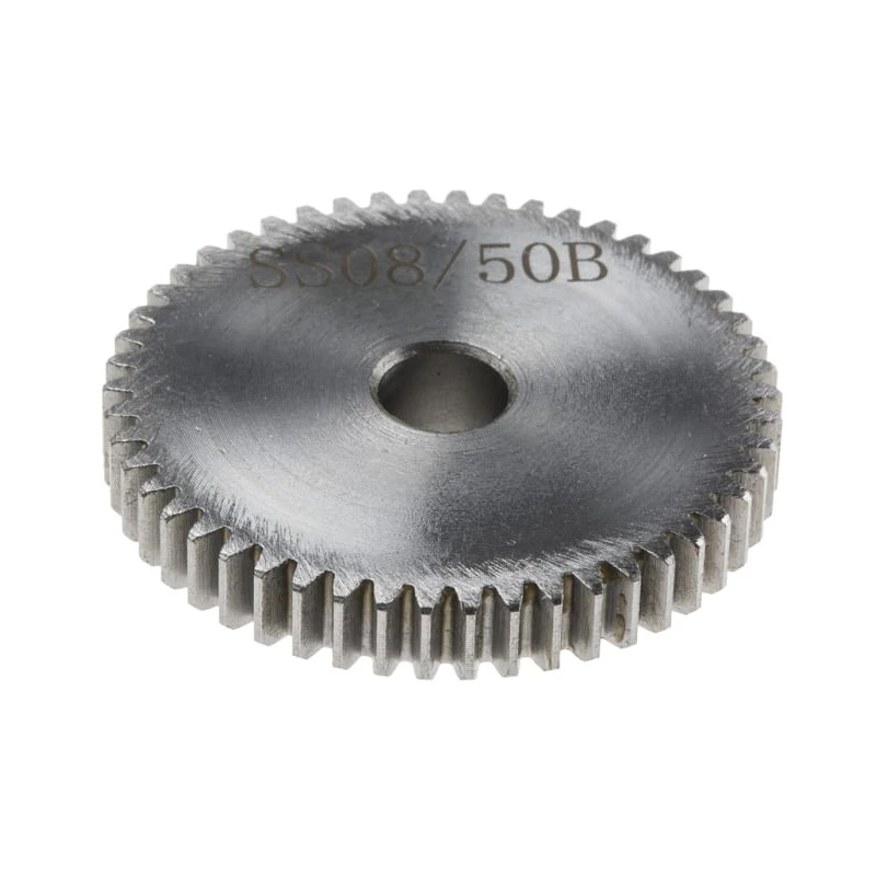RS PRO Steel 50 Teeth Spur Gear, 0.8 Module, 8mm Bore, 40 mm Pitch Diameter, 19 mm Hub Diameter 878-7881