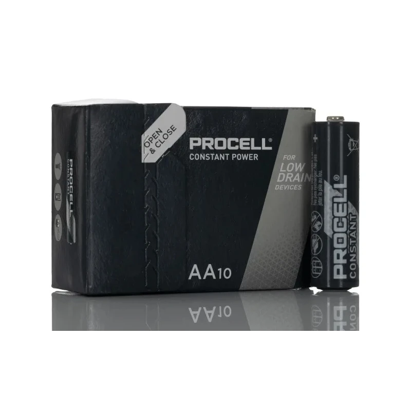 Duracell Procell Constant Alkaline AA Battery 1.5V 3.125Ah Flat Termination 10 Pack 5000394122895