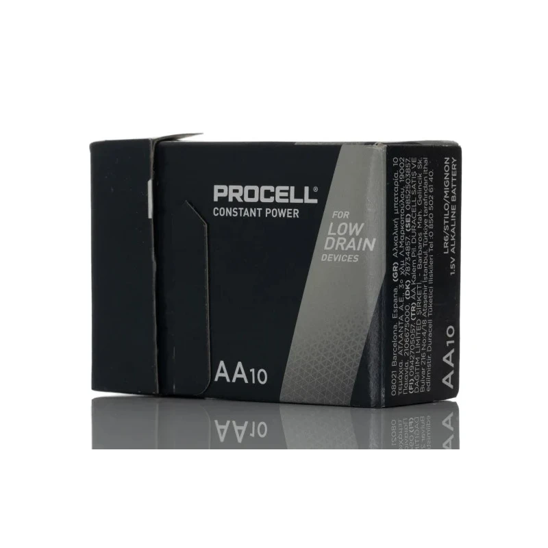 Duracell Procell Constant Alkaline AA Battery 1.5V 3.125Ah Flat Termination 10 Pack 5000394122895