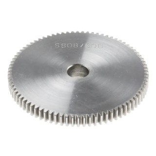 RS PRO Steel 80 Teeth Spur Gear 0.8 Module 10mm Bore 64mm Pitch Diameter 22mm Hub Diameter 6mm Face Width 20° 878-7893