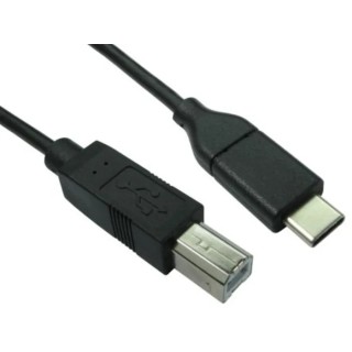 RS PRO IC Socket USB Cable Male USB Type C to Male USB B USB 2.0 Black 3m 192-4728