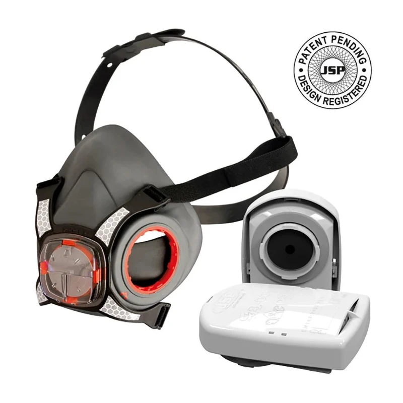 JSP PressToCheck Series Half Mask Respirator Size M Hypoallergenic Replacement Filter Included BHT0A3-0L5-N00