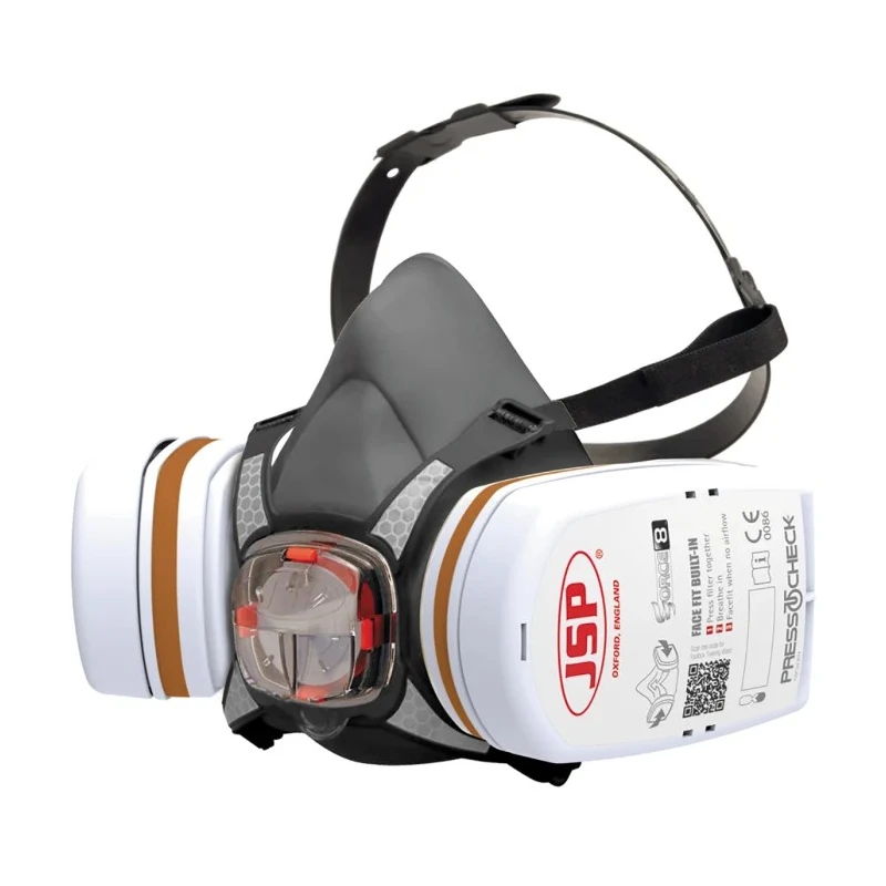 JSP PressToCheck Series Half Mask Respirator with Replacement Filter Included Size M Hypoallergenic BHT0B3-0L5-N00