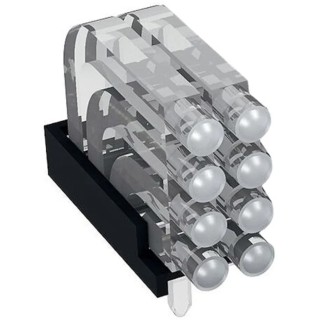 Mentor GmbH Press-In 8-Way Right Angle Rigid LED Light Pipe Clear 16.95mm Length 1296.2024