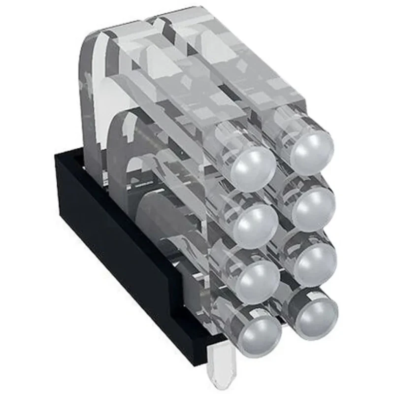 Mentor GmbH Press-In 8-Way Right Angle Rigid LED Light Pipe Clear 16.95mm Length 1296.2024