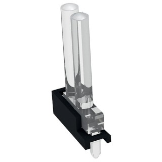 Mentor GmbH PCB 2-Way Straight Rigid LED Light Pipe Clear Lens 2 mm 15mm Length 1296.7012