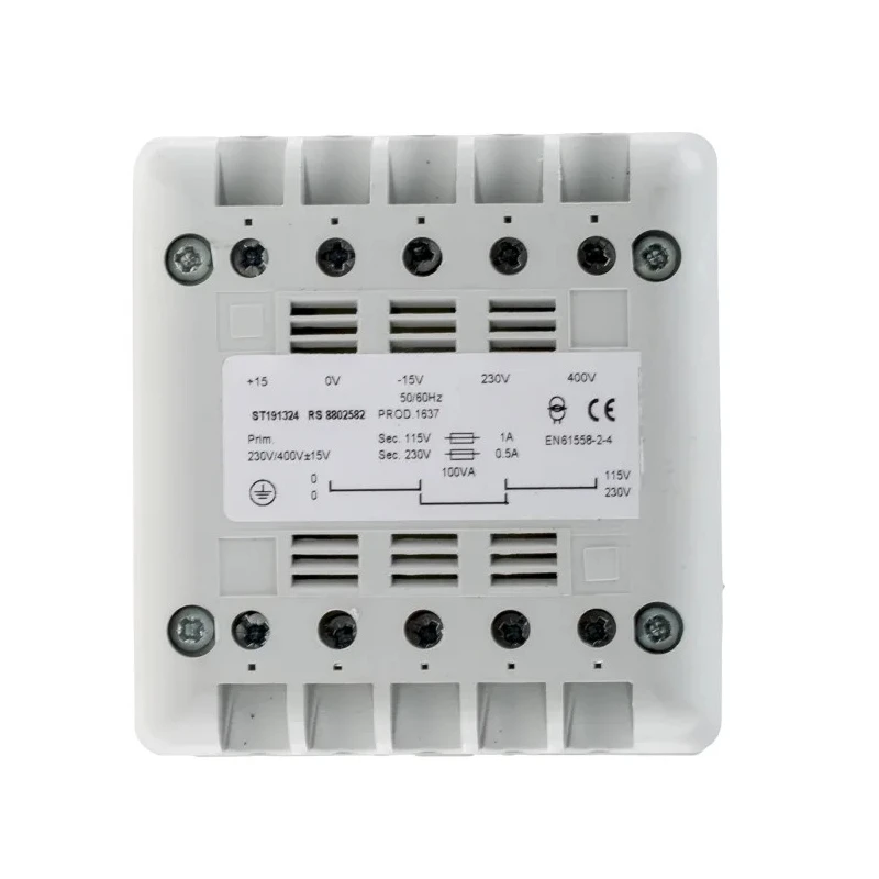 RS PRO 400 VA DIN Rail Transformer, 230 V, 400 V AC Primary, 115 V AC, 12 V, 24 V Secondary, IP21 Rated, 2 Outputs 880-2582