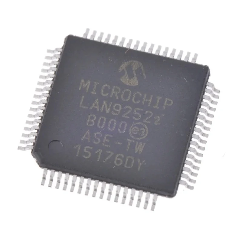 Microchip 64-Pin TQFP Ethernet Controller 3.3 V 100 Mbps Host Bus LAN9252I/PT