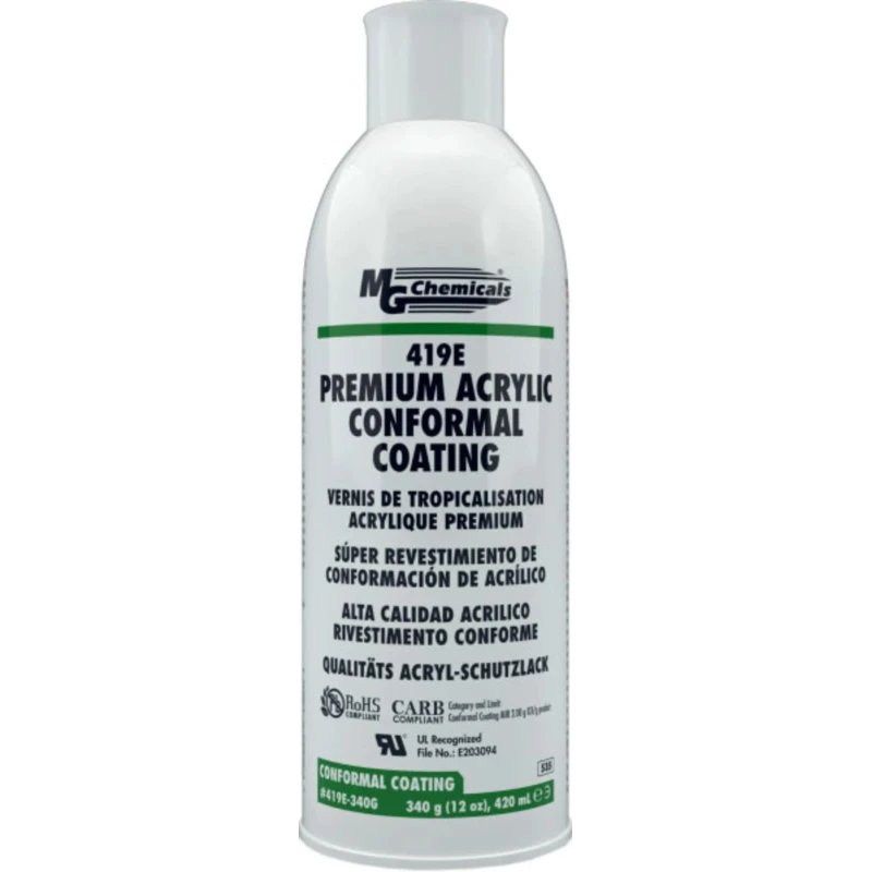 MG Chemicals Clear Acrylic Conformal Coating 420 ml Aerosol -65 °C to 130 °C 419E-340G