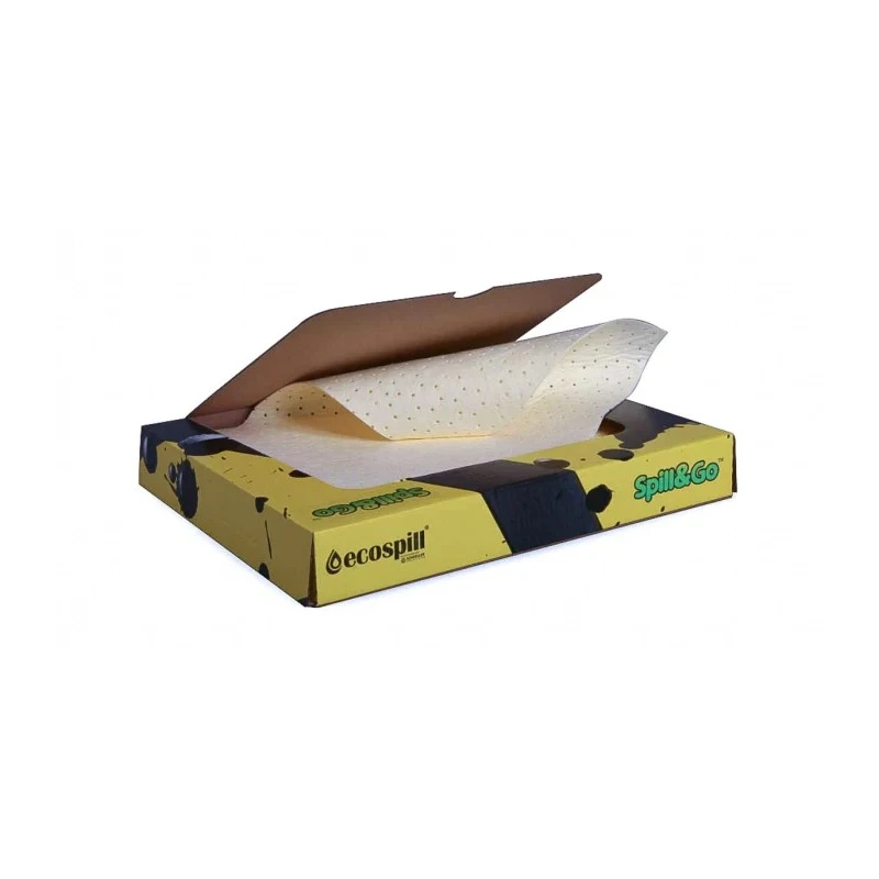 Ecospill Ltd Spill Control Equipment Pads Dispensing Box Yellow for Chemical 20L Capacity C1405040