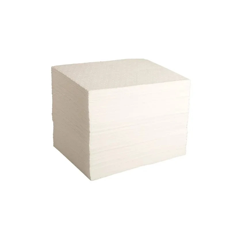 Ecospill Ltd Spill Absorbent Pad Premier for Oil Use, 120L Capacity, White, 400mm x 500mm, Pack of 100 H0215040