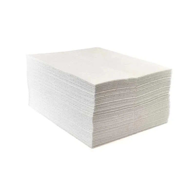 Ecospill Ltd Spill Absorbent Premier Pad for Oil Use, 80L Capacity, 100 Per Pack, White, 500mm x 500mm H0415040