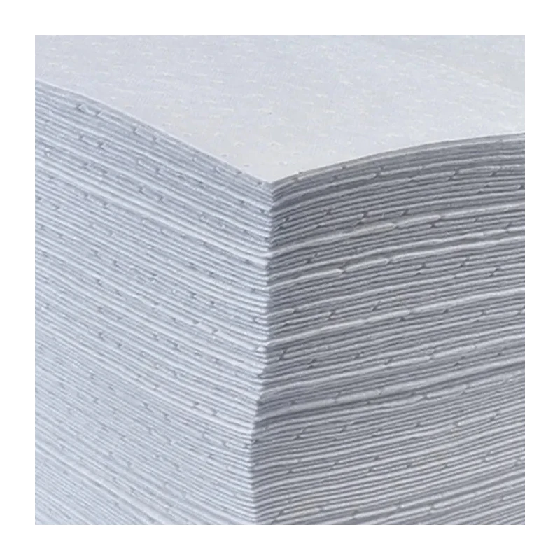 Ecospill Ltd Spill Absorbent Premier Pad for Oil Use, 80L Capacity, 100 Per Pack, White, 500mm x 500mm H0415040