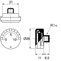 SMC 26 mm Zinc Case Female Thread Male Pressure Gauge 1 MPa G27-10-R1