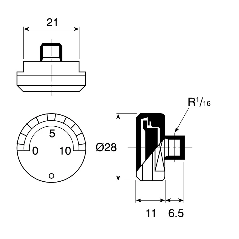 SMC 26 mm Zinc Case Female Thread Male Pressure Gauge 1 MPa G27-10-R1