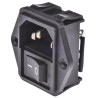 TE Connectivity IEC Filter 250V AC 15A Flange Mount Male 2 Pole with Spade Termination 1-1609112-4